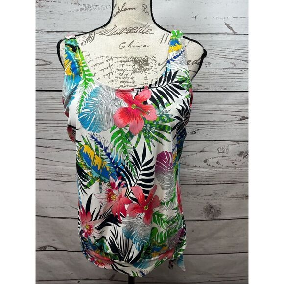 Swimsuits for All Tropical Floral Tankini Swim Top Size 16 - Picture 1 of 5